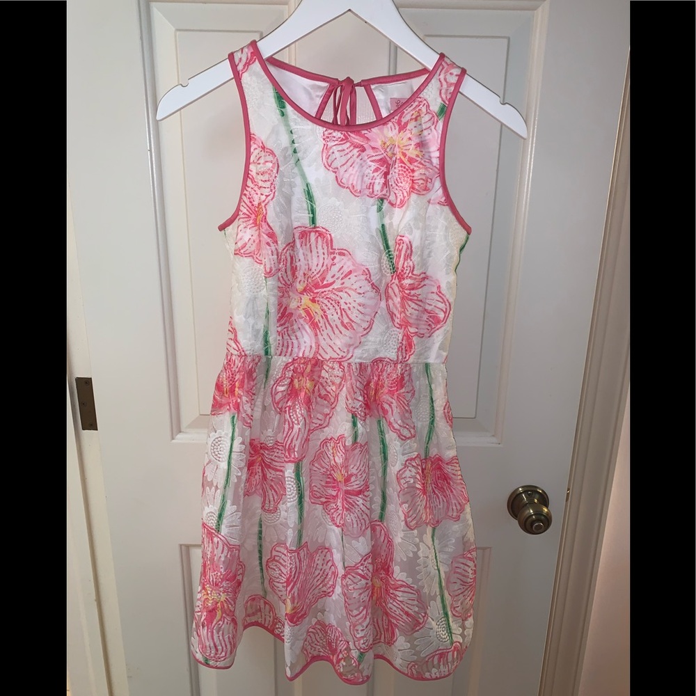 Lilly Pulitzer pink and green fit & flare dress 0